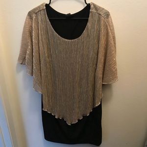 Shimmering Gold and Black Party Dress